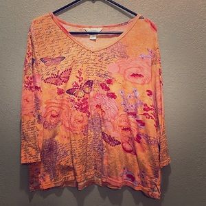 CJ Banks Orange long sleeve tee